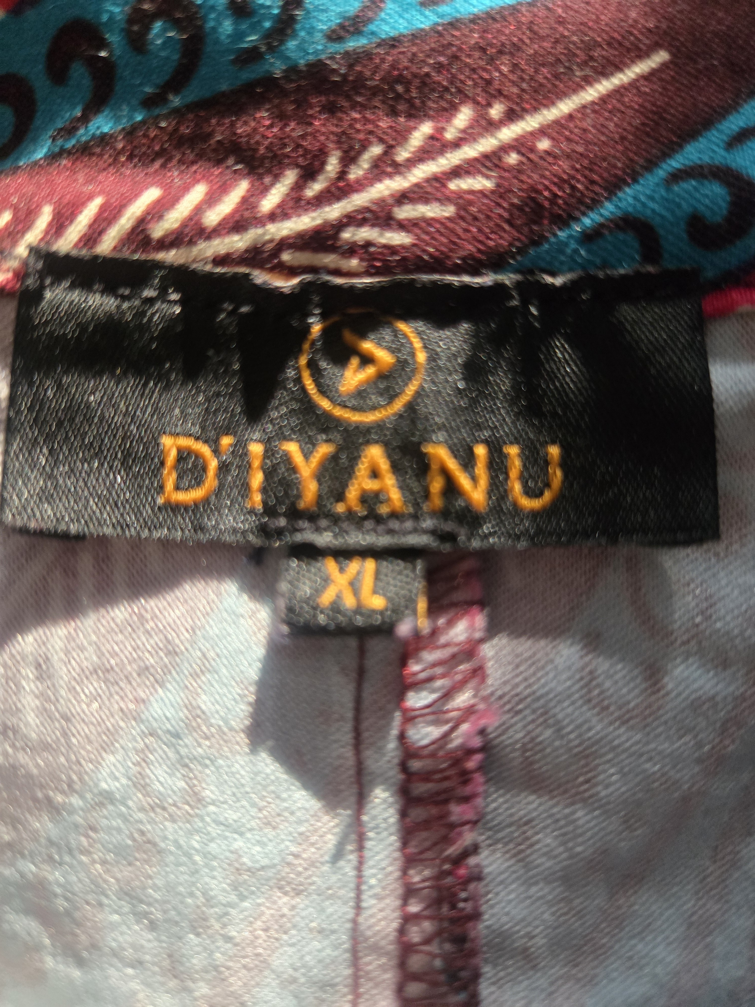 D'iyanu Vibrant Pink & Teal Patterned Pencil Skirt — image 5 of 7